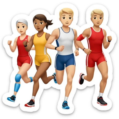 des athletes handicapé avec des protheses de jambes qui font du handisport sticker