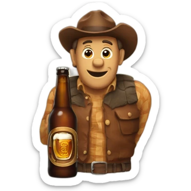 Freddy qui tient une bière  sticker