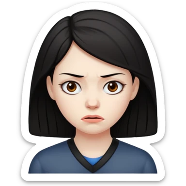 dark haired woman both sad and angry sticker
