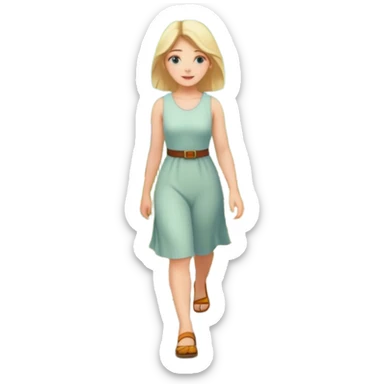 somone walking in a garden on a path with flower and trees around her sticker