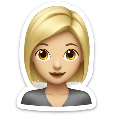 short hair blonde girl playing piano sticker