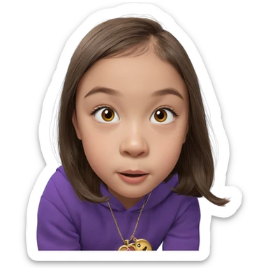 girl with brown hair jewelry sticker