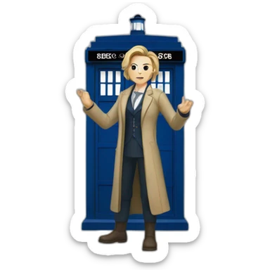 13th Doctor and Tardis sticker