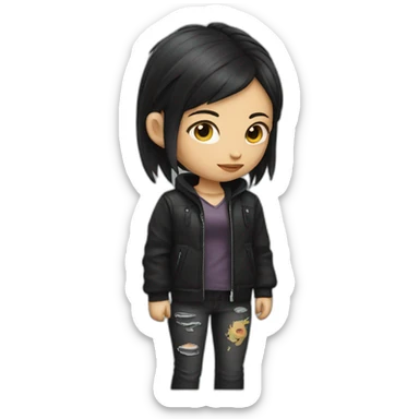 Girl with a dragon tattoo in back  sticker