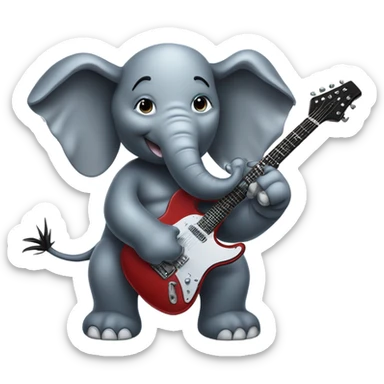 Heavy metal Elephant playing electric guitar sticker