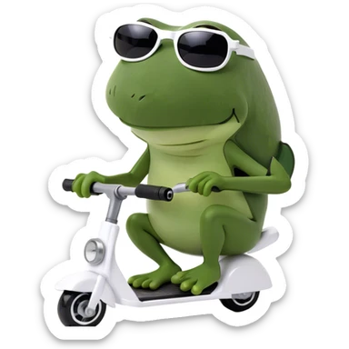 Cat riding scooter sticker