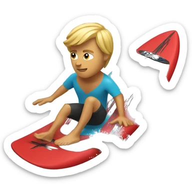 surfer on a red surfboard sticker