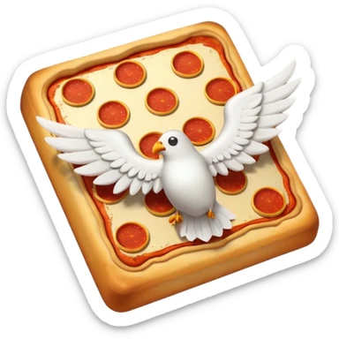 Pizza Lucky Block with white wings  sticker