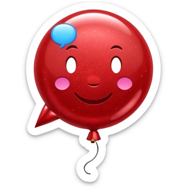 red glitter baloon chat sticker