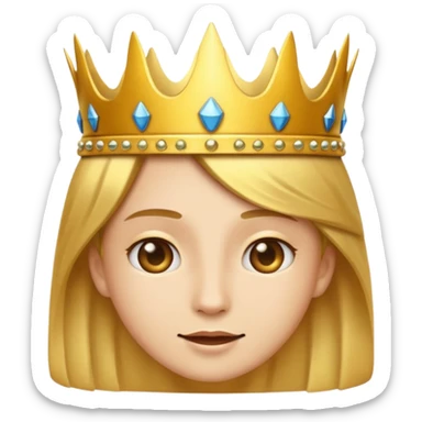 
“Please design an emoji with this face 😌 and add a crown on top of it.”

 sticker