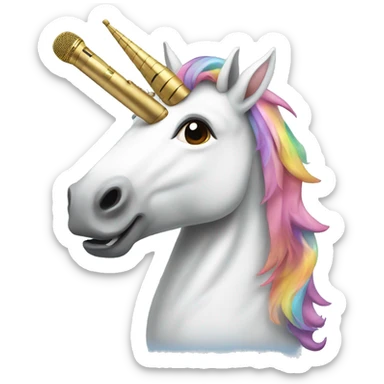 Unicorn with microphone sticker