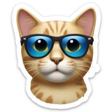 Cat with sunglasses sticker