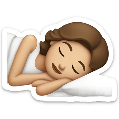 brown haired girl with white skin sleeping in bed sticker