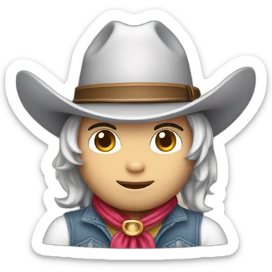 Hello kitty face COWBOY sticker