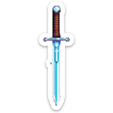 magical glowing sword with energy blade sticker