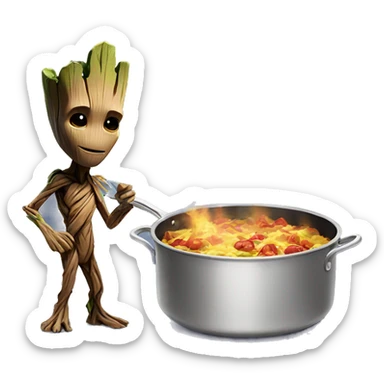 groot cooking sticker