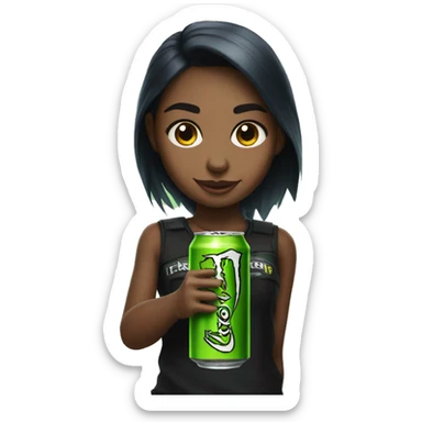 girl with a monster energy drink  sticker