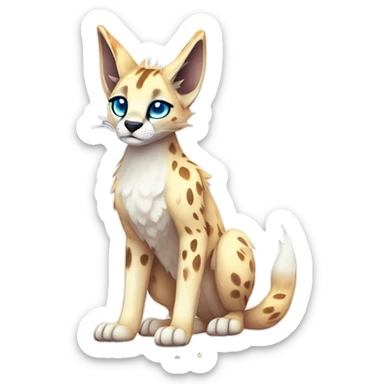 Cute Kawaii Epic Ethereal Sparkly Colorful Sergal-Serval-Caracal-Vernid full body sticker