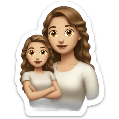 two Russian sisters Brown hair sticker