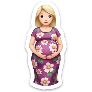 heavily pregnant woman with extra large belly sticker