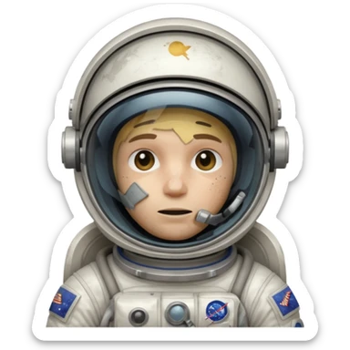 astronaut with broken helmet sticker