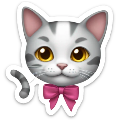 cat with a bow on it sticker