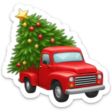 Little red truck hulinga Christmastree sticker
