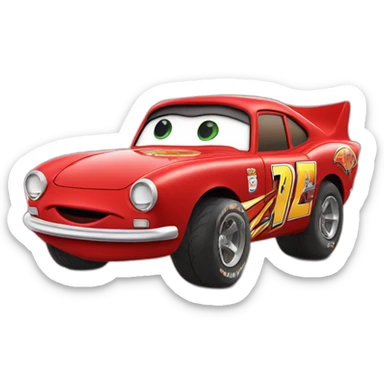 Flash McQueen qui fait un bisou sticker
