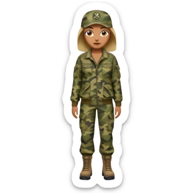 realistic full body camo baddie sticker