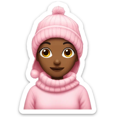 Cozy girl pink Christmas  sticker