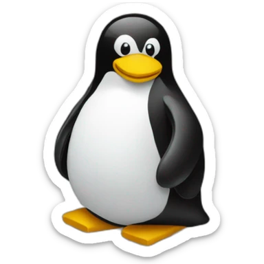 Linux tux in newspaper sticker