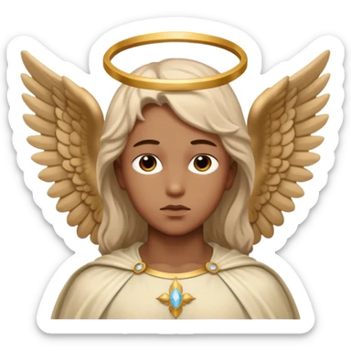 Aesthetic biblical face covered archangel sticker