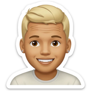 Chris Brown with blonde hair sticker