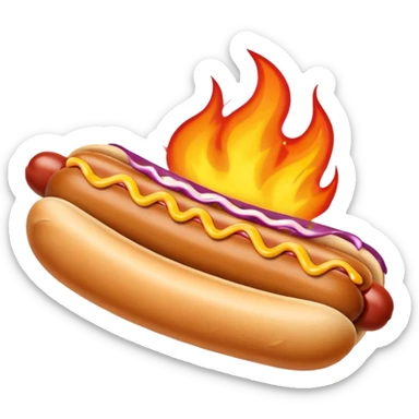 Hand Holding a Flaming Hotdog sticker