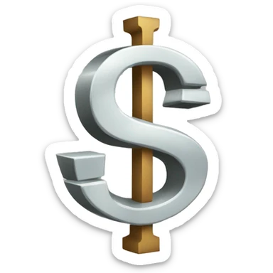 make a dollar sign that is bolded sticker