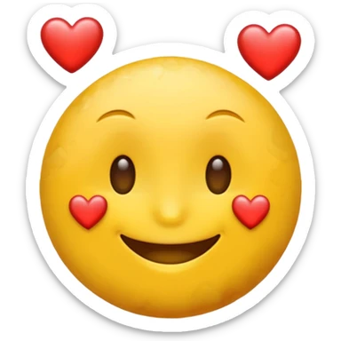 stoned emoji with hearts sticker