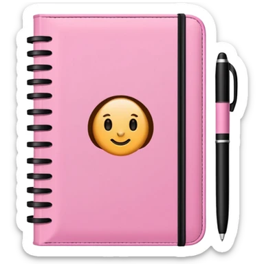 pink and brown striped diaries and pen sticker