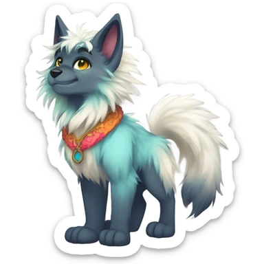 Colorful Fionbri Furry by Falvie-Griffsnuff-Kamirah-LiLaiRa, full body sticker