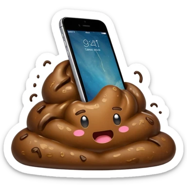 iPhone in poop sticker