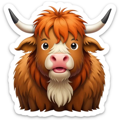Highland cow and puffin sticker