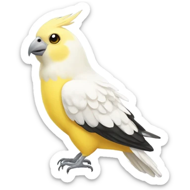 A yellow and white Cockatiel sticker