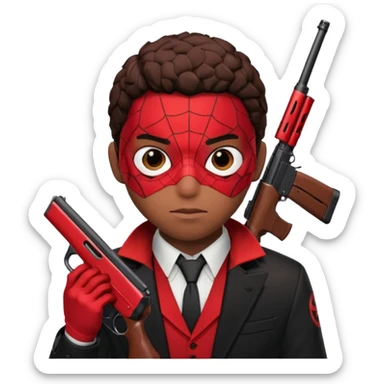 Miles morales holding a shotgun sticker