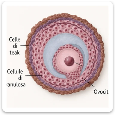 Remove all arrows from the hyperrealistic 4K image of the female sex hormone diagram, keeping only the cellular structures and realistic details, on a white background. Maintain the hyperrealistic style and clarity of the cellular details without any arrows. sticker