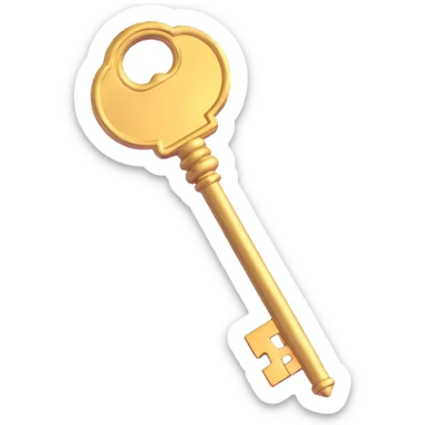 golden antique key sticker