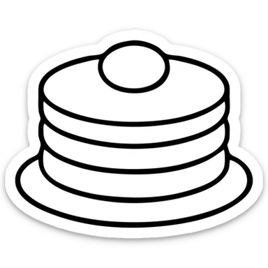 aesthetic pancake, delicate line art, subtle color accents, modern design sticker