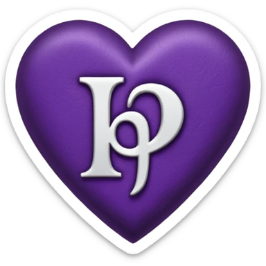 Can you make a dark purple heart with a white letter in the middle in a gothic style, the letter is P sticker