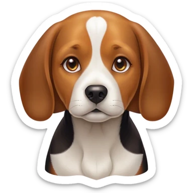 Cinematic Noble Beagle Portrait Emoji, Poised and regal, with a compact, sturdy build and a well-groomed coat of white, brown, and black, deep-set soulful hazel eyes, Simplified yet sharp and sophisticated features, highly detailed, glowing with a soft, dignified glow, high shine, intelligent and loyal, stylized with an air of strength, focused and attentive, soft glowing outline, capturing the essence of a watchful and confident companion, so majestic it feels as though it could step out of the screen with effortless authority! sticker