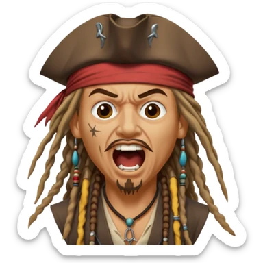 jack sparrow screaming sticker