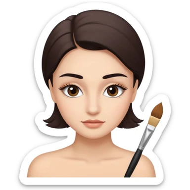 lash and brows done with a eyebrow brush sticker