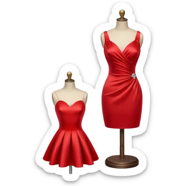 dress mannequin with tiny red dresss sticker